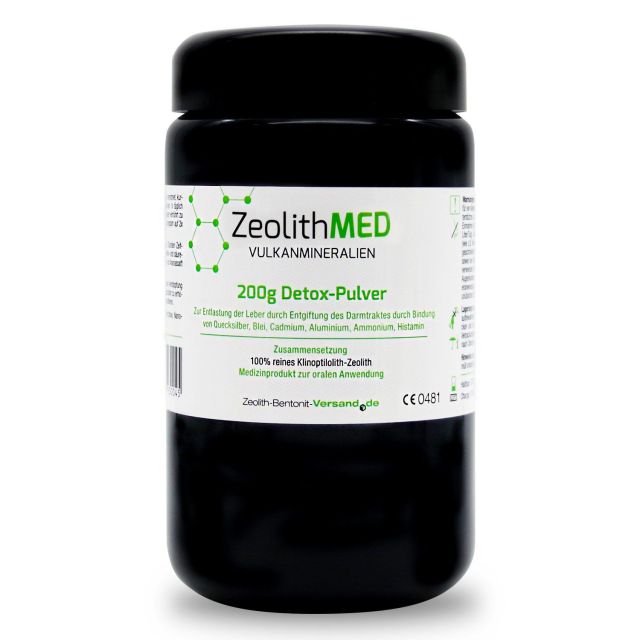 ZeolithMED Detox-Pulver 200g für 20 Tage im Violettglas