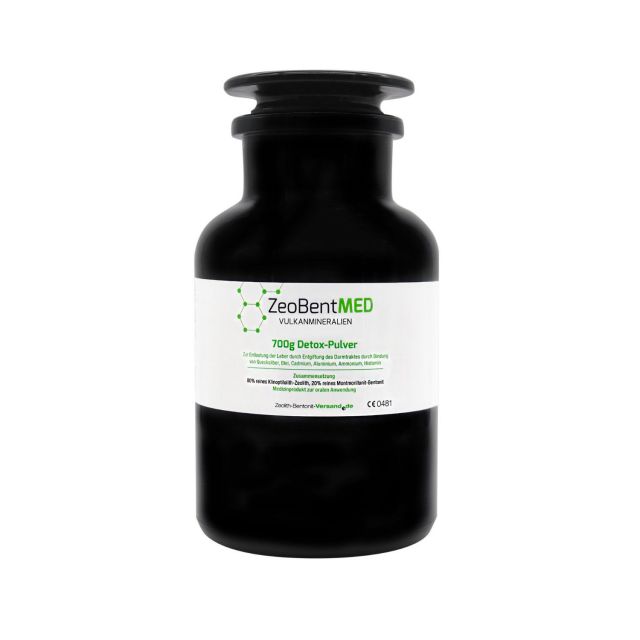 ZeoBentMED Detox-Pulver 700g im Violettglas, zur inneren Anwendung