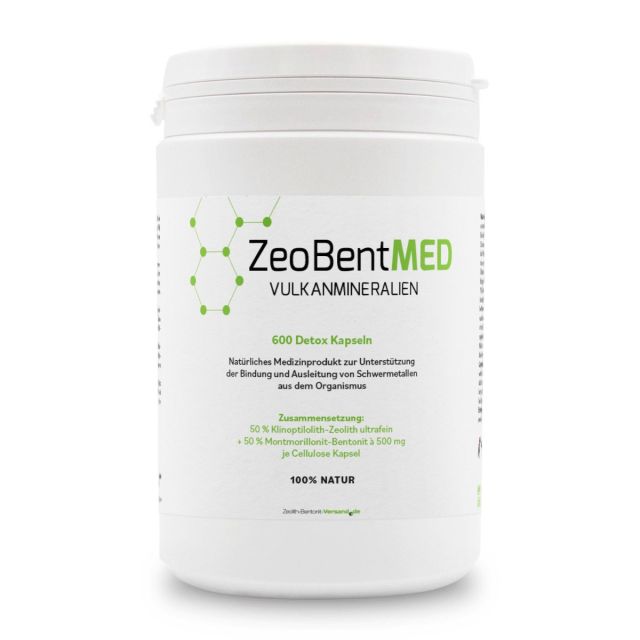 ZeoBentMED 600 Detox-Kapseln, Medizinprodukt mit CE-Zertifikat 