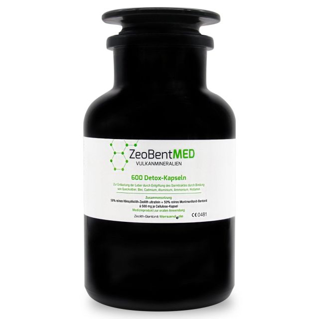 ZeoBentMED 600 Detox-Kapseln im Violettglas