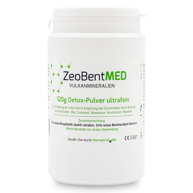 ZeoBentMED Detox-Pulver ultrafein 120g für 40 Tage, Medizinprodukt mit CE-Zertifikat