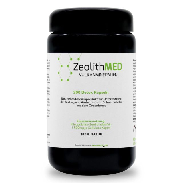 ZeolithMED 200 Detox-Kapseln im Miron Violettglas, Medizinprodukt mit CE-Zertifikat 