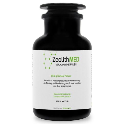 ZeolithMED Detox-Pulver 650g  im Miron Violettglas, Medizinprodukt mit CE-Zertifikat 